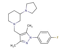 1-{[1-(4-fluorophenyl)-3,5-dimethyl-1H-pyrazol-4-yl]methyl}-3-(1-pyrrolidinyl)piperidine