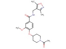 4-[(1-acetylpiperidin-4-yl)oxy]-N-[(3,5-dimethylisoxazol-4-yl)methyl]-3-methoxybenzamide