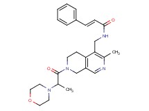 (2E)-N-({3-methyl-7-[2-(4-morpholinyl)propanoyl]-5,6,7,8-tetrahydro-2,7-naphthyridin-4-yl}methyl)-3-phenylacrylamide