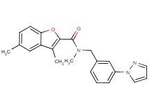 N,3,5-trimethyl-N-[3-(1H-pyrazol-1-yl)benzyl]-1-benzofuran-2-carboxamide