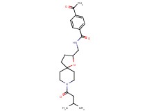 4-acetyl-N-{[8-(3-methylbutanoyl)-1-oxa-8-azaspiro[4.5]dec-2-yl]methyl}benzamide