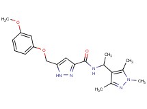5-[(3-methoxyphenoxy)methyl]-N-[1-(1,3,5-trimethyl-1H-pyrazol-4-yl)ethyl]-1H-pyrazole-3-carboxamide