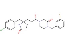4-{3-[2-(4-chlorobenzyl)-5-oxo-2-pyrrolidinyl]propanoyl}-1-(3-fluorobenzyl)-2-piperazinone