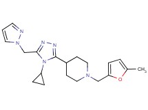 4-[4-cyclopropyl-5-(1H-pyrazol-1-ylmethyl)-4H-1,2,4-triazol-3-yl]-1-[(5-methyl-2-furyl)methyl]piperidine