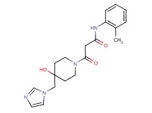 3-[4-hydroxy-4-(1H-imidazol-1-ylmethyl)piperidin-1-yl]-N-(2-methylphenyl)-3-oxopropanamide