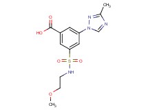 3-{[(2-methoxyethyl)amino]sulfonyl}-5-(3-methyl-1H-1,2,4-triazol-1-yl)benzoic acid