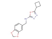 N-(1,3-benzodioxol-5-ylmethyl)-5-cyclobutyl-1,3,4-oxadiazol-2-amine