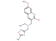 3-({ethyl[(5-methyl-1,2,4-oxadiazol-3-yl)methyl]amino}methyl)-7-methoxy-2-quinolinol