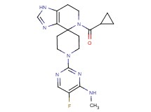 2-[5-(cyclopropylcarbonyl)-1,5,6,7-tetrahydro-1'H-spiro[imidazo[4,5-c]pyridine-4,4'-piperidin]-1'-yl]-5-fluoro-N-methylpyrimidin-4-amine
