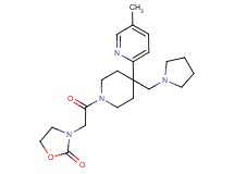 3-{2-[4-(5-methylpyridin-2-yl)-4-(pyrrolidin-1-ylmethyl)piperidin-1-yl]-2-oxoethyl}-1,3-oxazolidin-2-one