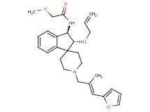 N-{(2R*,3R*)-2-(allyloxy)-1'-[(2E)-3-(2-furyl)-2-methyl-2-propen-1-yl]-2,3-dihydrospiro[indene-1,4'-piperidin]-3-yl}-2-(methylthio)acetamide