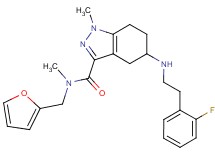 5-{[2-(2-fluorophenyl)ethyl]amino}-N-(2-furylmethyl)-N,1-dimethyl-4,5,6,7-tetrahydro-1H-indazole-3-carboxamide
