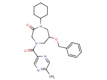 6-(benzyloxy)-1-cyclohexyl-4-[(5-methyl-2-pyrazinyl)carbonyl]-1,4-diazepan-2-one