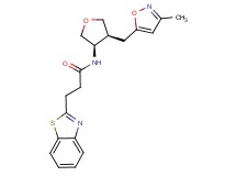 3-(1,3-benzothiazol-2-yl)-N-{(3R*,4S*)-4-[(3-methylisoxazol-5-yl)methyl]tetrahydrofuran-3-yl}propanamide