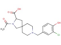 2-acetyl-8-(3-chloro-4-hydroxybenzyl)-2,8-diazaspiro[4.5]decane-3-carboxylic acid