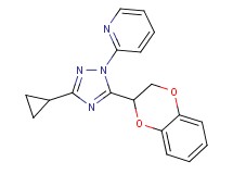 2-[3-cyclopropyl-5-(2,3-dihydro-1,4-benzodioxin-2-yl)-1H-1,2,4-triazol-1-yl]pyridine