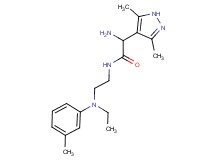 2-amino-2-(3,5-dimethyl-1H-pyrazol-4-yl)-N-{2-[ethyl(3-methylphenyl)amino]ethyl}acetamide