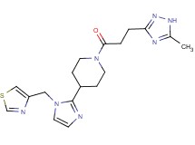 1-[3-(5-methyl-1H-1,2,4-triazol-3-yl)propanoyl]-4-[1-(1,3-thiazol-4-ylmethyl)-1H-imidazol-2-yl]piperidine