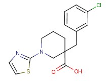 3-(3-chlorobenzyl)-1-(1,3-thiazol-2-yl)piperidine-3-carboxylic acid