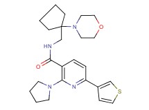 N-{[1-(4-morpholinyl)cyclopentyl]methyl}-2-(1-pyrrolidinyl)-6-(3-thienyl)nicotinamide