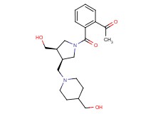 1-{2-[((3R*,4R*)-3-(hydroxymethyl)-4-{[4-(hydroxymethyl)piperidin-1-yl]methyl}pyrrolidin-1-yl)carbonyl]phenyl}ethanone