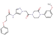 N-(1-{2-[4-(3-methoxyphenyl)-3-oxo-1-piperazinyl]-2-oxoethyl}-1H-pyrazol-4-yl)-3-phenoxypropanamide