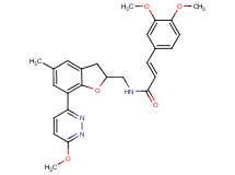 (2E)-3-(3,4-dimethoxyphenyl)-N-{[7-(6-methoxy-3-pyridazinyl)-5-methyl-2,3-dihydro-1-benzofuran-2-yl]methyl}acrylamide