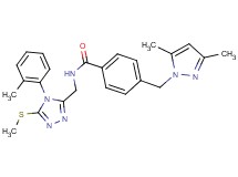 4-[(3,5-dimethyl-1H-pyrazol-1-yl)methyl]-N-{[4-(2-methylphenyl)-5-(methylthio)-4H-1,2,4-triazol-3-yl]methyl}benzamide