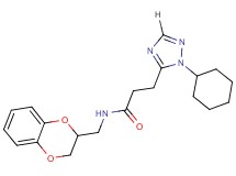 3-(1-cyclohexyl-1H-1,2,4-triazol-5-yl)-N-(2,3-dihydro-1,4-benzodioxin-2-ylmethyl)propanamide
