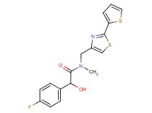 2-(4-fluorophenyl)-2-hydroxy-N-methyl-N-{[2-(2-thienyl)-1,3-thiazol-4-yl]methyl}acetamide