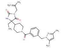 5-(1-{3-[(3,5-dimethyl-1H-pyrazol-1-yl)methyl]benzoyl}-4-piperidinyl)-5-ethyl-3-(2-methyl-2-propen-1-yl)-2,4-imidazolidinedione