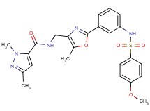 N-{[2-(3-{[(4-methoxyphenyl)sulfonyl]amino}phenyl)-5-methyl-1,3-oxazol-4-yl]methyl}-1,3-dimethyl-1H-pyrazole-5-carboxamide