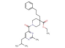ethyl 1-[(6-isobutyl-2-methyl-4-pyrimidinyl)carbonyl]-4-(3-phenylpropyl)-4-piperidinecarboxylate