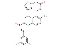 N-({7-[(2E)-3-(3,5-difluorophenyl)-2-propenoyl]-3-methyl-5,6,7,8-tetrahydro-2,7-naphthyridin-4-yl}methyl)-2-(2-thienyl)acetamide