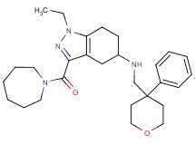 3-(1-azepanylcarbonyl)-1-ethyl-N-[(4-phenyltetrahydro-2H-pyran-4-yl)methyl]-4,5,6,7-tetrahydro-1H-indazol-5-amine