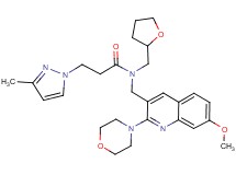 N-{[7-methoxy-2-(4-morpholinyl)-3-quinolinyl]methyl}-3-(3-methyl-1H-pyrazol-1-yl)-N-(tetrahydro-2-furanylmethyl)propanamide