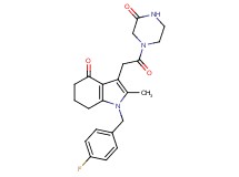 1-(4-fluorobenzyl)-2-methyl-3-[2-oxo-2-(3-oxo-1-piperazinyl)ethyl]-1,5,6,7-tetrahydro-4H-indol-4-one