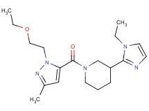 1-{[1-(2-ethoxyethyl)-3-methyl-1H-pyrazol-5-yl]carbonyl}-3-(1-ethyl-1H-imidazol-2-yl)piperidine