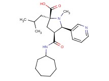(2S*,4S*,5R*)-4-[(cycloheptylamino)carbonyl]-2-isobutyl-1-methyl-5-pyridin-3-ylpyrrolidine-2-carboxylic acid