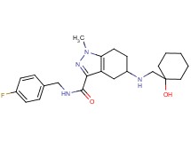 N-(4-fluorobenzyl)-5-{[(1-hydroxycyclohexyl)methyl]amino}-1-methyl-4,5,6,7-tetrahydro-1H-indazole-3-carboxamide