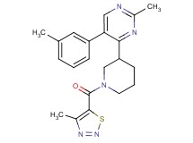 2-methyl-5-(3-methylphenyl)-4-{1-[(4-methyl-1,2,3-thiadiazol-5-yl)carbonyl]-3-piperidinyl}pyrimidine