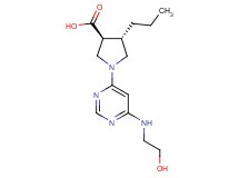 (3S*,4S*)-1-{6-[(2-hydroxyethyl)amino]-4-pyrimidinyl}-4-propyl-3-pyrrolidinecarboxylic acid