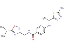 6-{[1-(5-amino-1,3,4-thiadiazol-2-yl)ethyl]amino}-N-[(5-isopropyl-1,2,4-oxadiazol-3-yl)methyl]nicotinamide