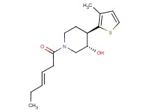 (3S*,4R*)-1-[(3E)-hex-3-enoyl]-4-(3-methyl-2-thienyl)piperidin-3-ol