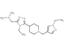 1-(4-ethyl-5-{1-[(1-ethyl-1H-pyrazol-4-yl)methyl]piperidin-4-yl}-4H-1,2,4-triazol-3-yl)-N,N-dimethylmethanamine