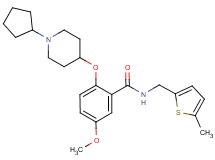 2-[(1-cyclopentyl-4-piperidinyl)oxy]-5-methoxy-N-[(5-methyl-2-thienyl)methyl]benzamide