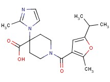 1-(5-isopropyl-2-methyl-3-furoyl)-4-(2-methyl-1H-imidazol-1-yl)piperidine-4-carboxylic acid