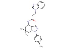 3-(1H-benzimidazol-1-yl)-N-[6,6-dimethyl-1-(4-methylphenyl)-4,5,6,7-tetrahydro-1H-indazol-4-yl]propanamide