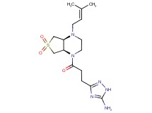 3-{3-[(4aS*,7aR*)-4-(3-methyl-2-buten-1-yl)-6,6-dioxidohexahydrothieno[3,4-b]pyrazin-1(2H)-yl]-3-oxopropyl}-1H-1,2,4-triazol-5-amine