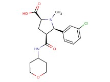 (2S*,4S*,5R*)-5-(3-chlorophenyl)-1-methyl-4-[(tetrahydro-2H-pyran-4-ylamino)carbonyl]pyrrolidine-2-carboxylic acid